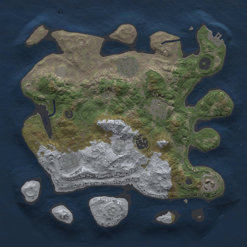 Rust Map: Procedural Map, Size: 3000, Seed: 1285867792, 12 Monuments