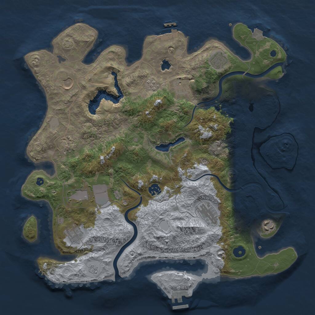 Rust Map: Procedural Map, Size: 4000, Seed: 56123384, 16 Monuments