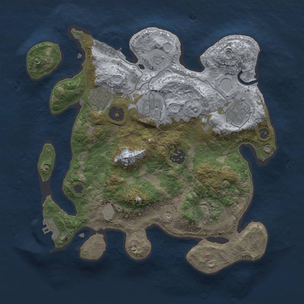 Rust Map: Procedural Map, Size: 3000, Seed: 88105424, 14 Monuments