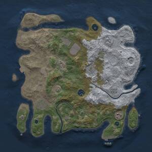 Thumbnail Rust Map: Procedural Map, Size: 3500, Seed: 999969, 12 Monuments