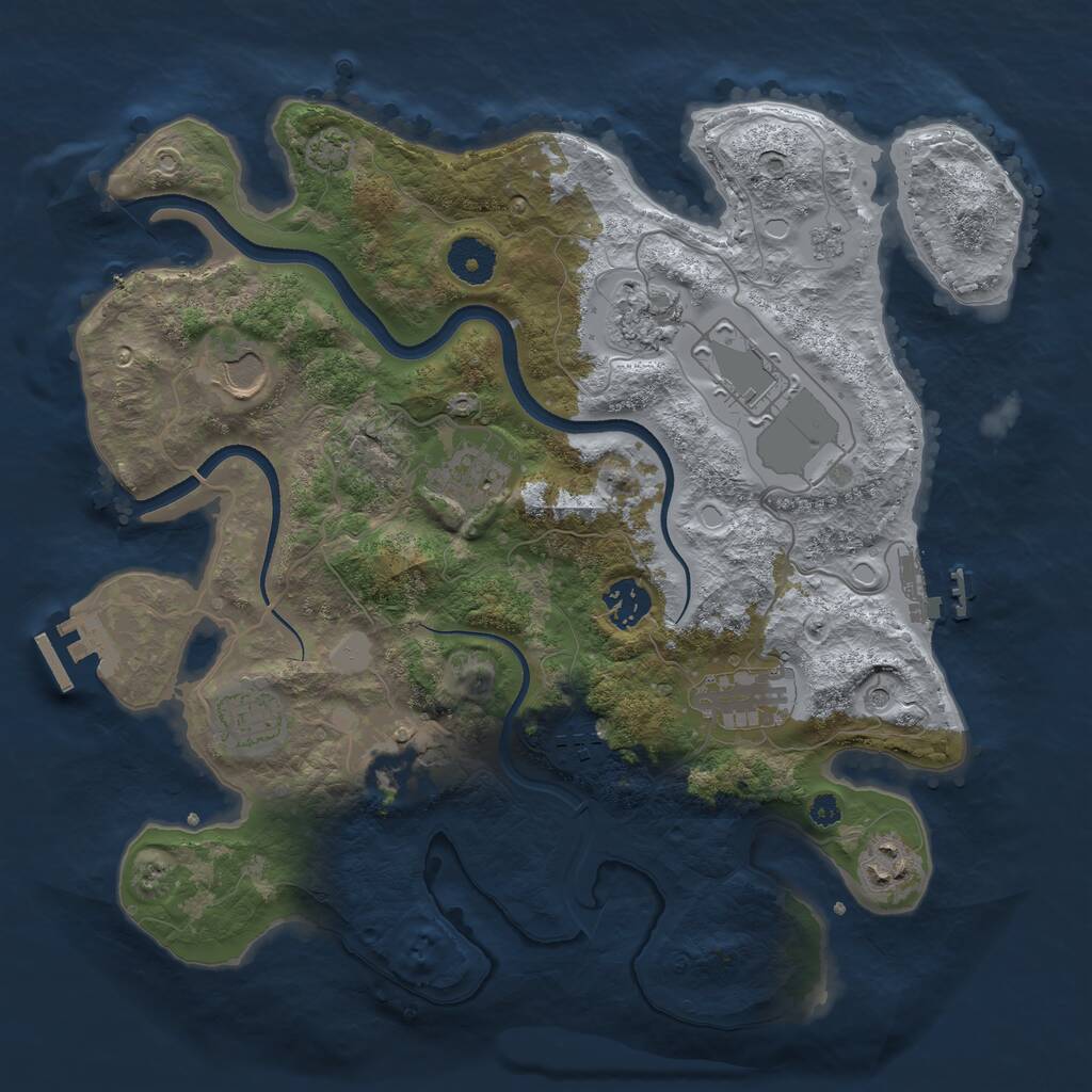 Rust Map: Procedural Map, Size: 3500, Seed: 134614433, 16 Monuments