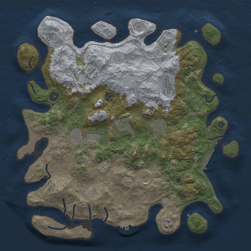 Rust Map: Procedural Map, Size: 4000, Seed: 283226552, 18 Monuments