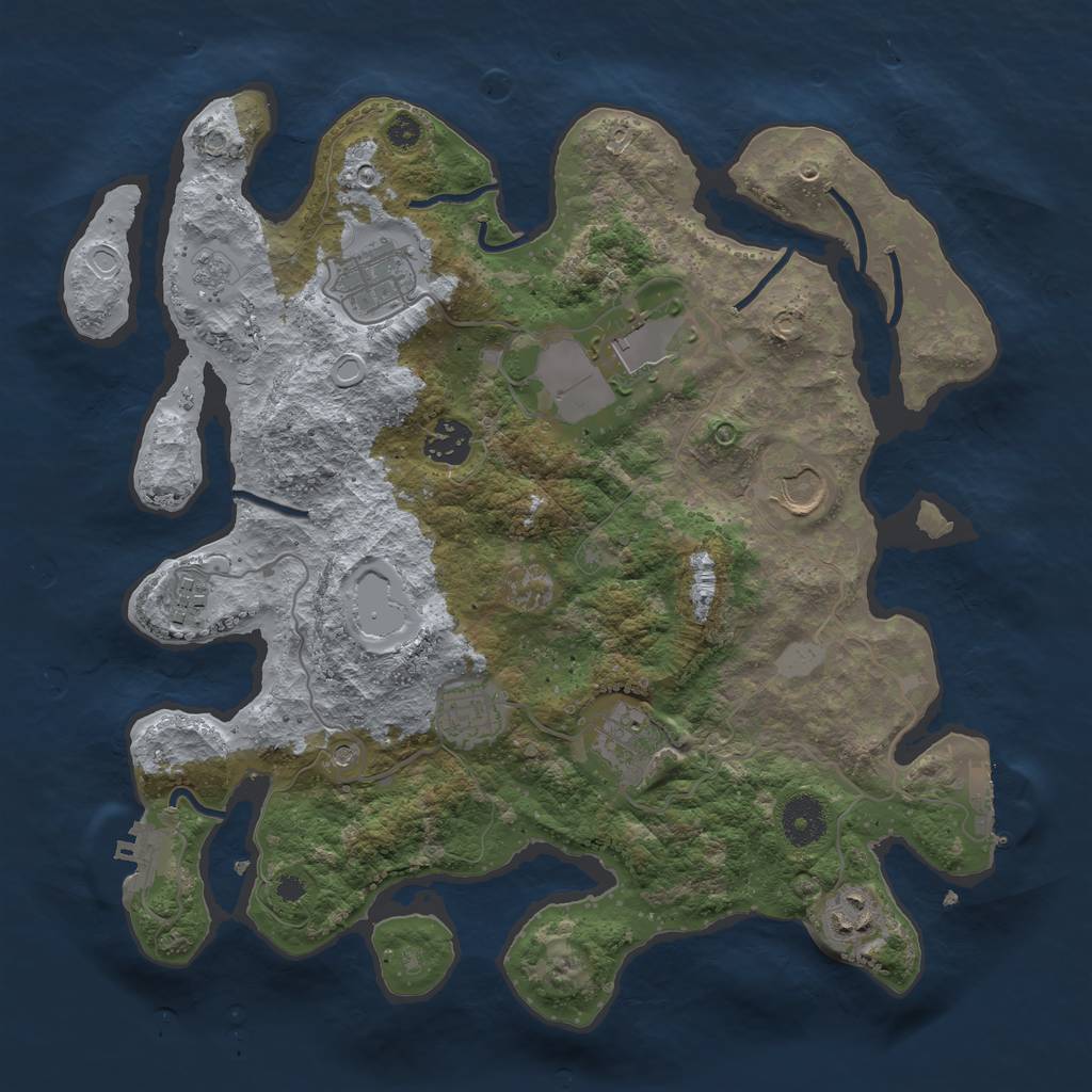 Rust Map: Procedural Map, Size: 3500, Seed: 17817, 17 Monuments