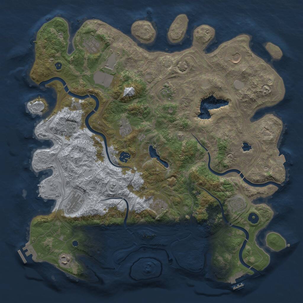 Rust Map: Procedural Map, Size: 4250, Seed: 1108573351, 17 Monuments