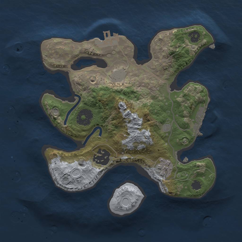 Rust Map: Procedural Map, Size: 2200, Seed: 777777777, 9 Monuments