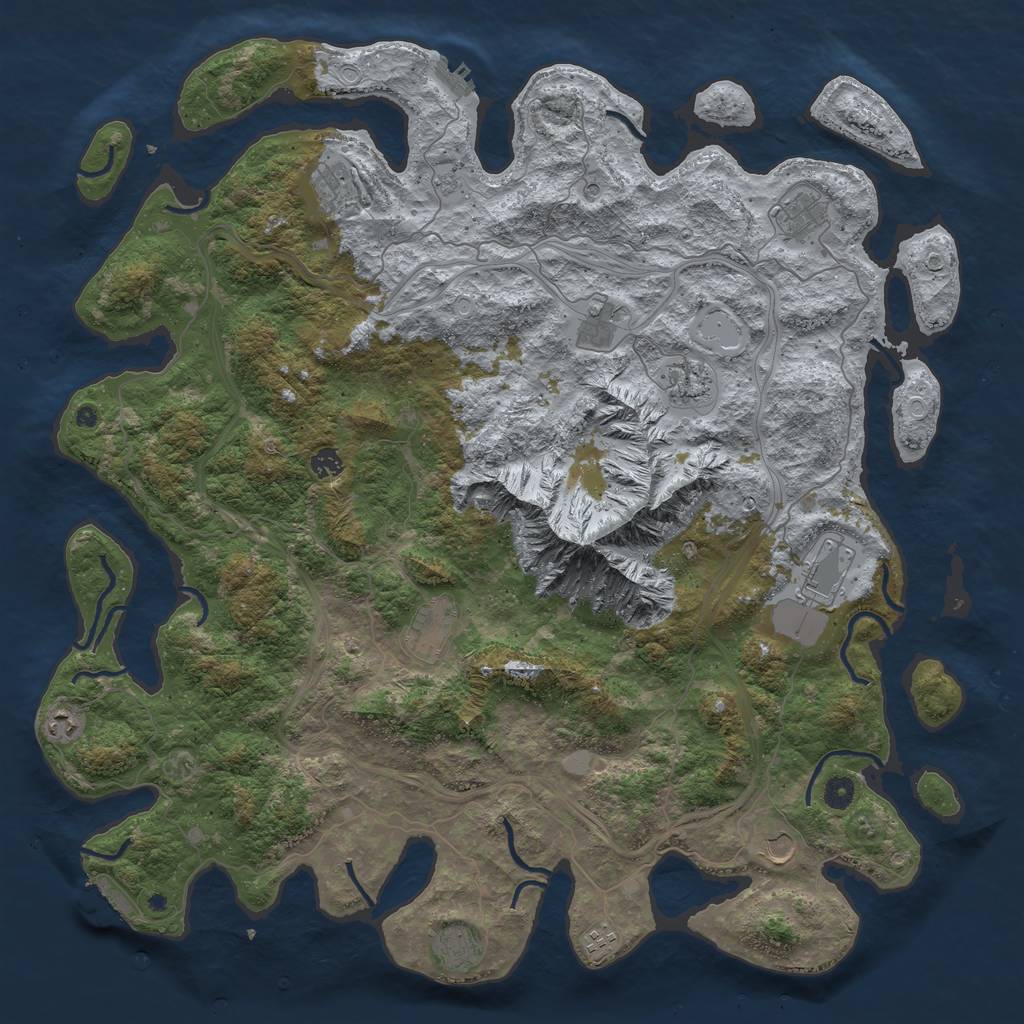 Rust Map: Procedural Map, Size: 5004, Seed: 10501, 20 Monuments