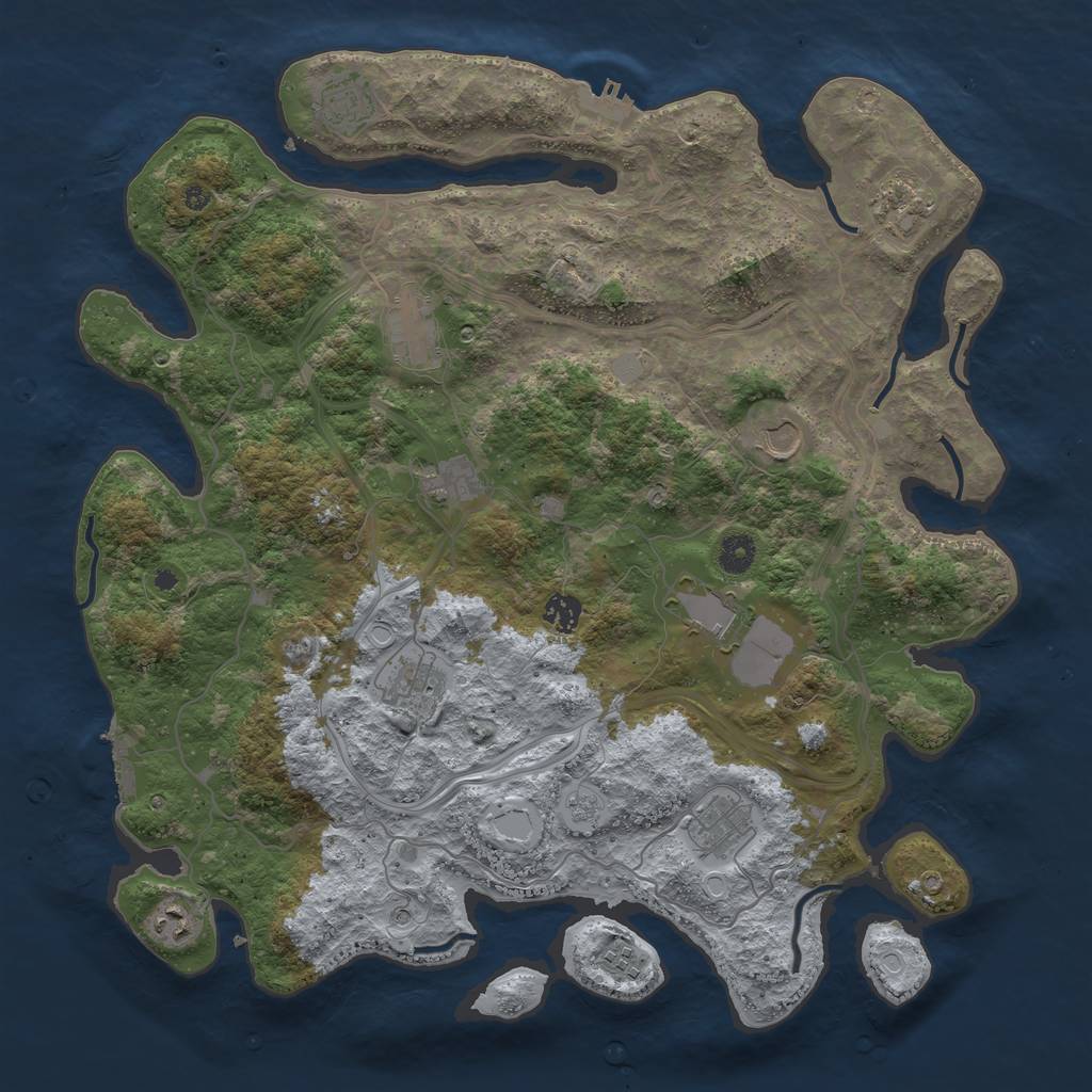 Rust Map: Procedural Map, Size: 4250, Seed: 1378656120, 18 Monuments