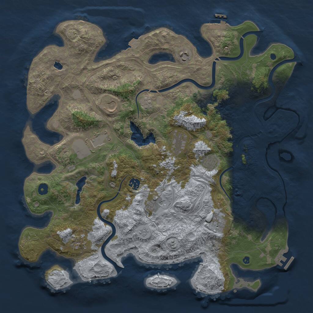 Rust Map: Procedural Map, Size: 4250, Seed: 1243396368, 16 Monuments