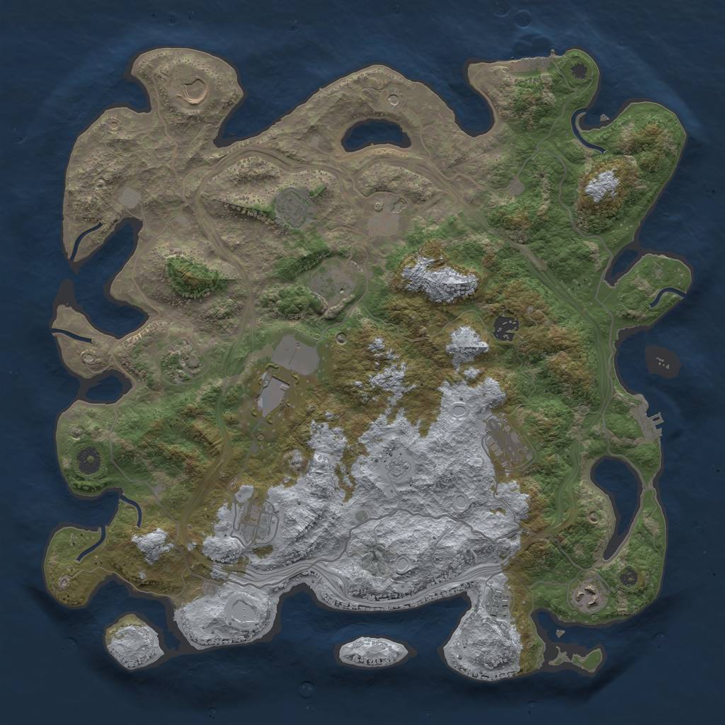 Rust Map: Procedural Map, Size: 4250, Seed: 1243396368, 20 Monuments