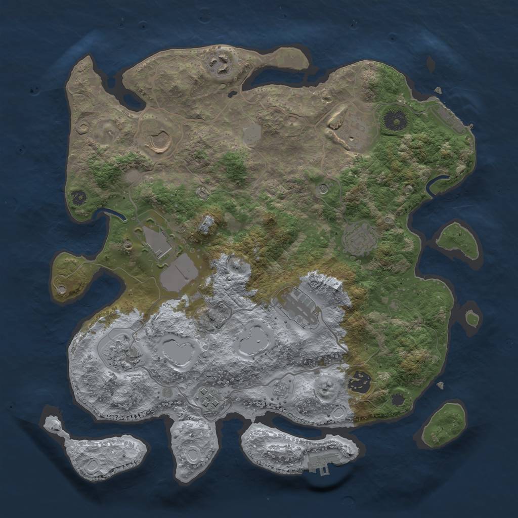 Rust Map: Procedural Map, Size: 3500, Seed: 923203485, 18 Monuments