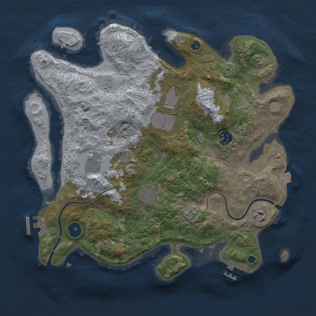 Rust Map: Procedural Map, Size: 3500, Seed: 78924217, 12 Monuments