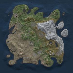 Thumbnail Rust Map: Procedural Map, Size: 3500, Seed: 1316726678, 15 Monuments