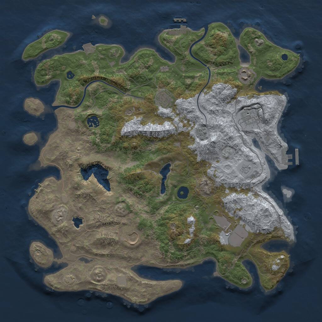 Rust Map: Procedural Map, Size: 4000, Seed: 22121986, 13 Monuments