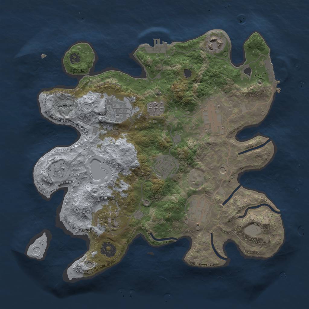 Rust Map: Procedural Map, Size: 3000, Seed: 148872547, 16 Monuments