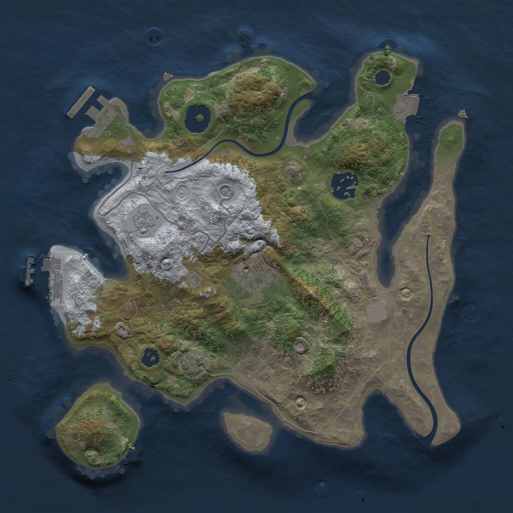 Rust Map: Procedural Map, Size: 2800, Seed: 126346512, 8 Monuments