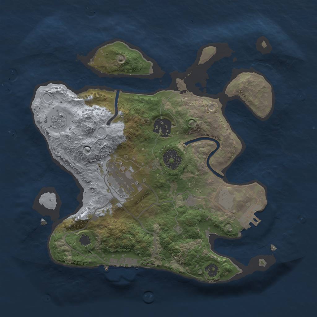 Rust Map: Procedural Map, Size: 2500, Seed: 895743689, 10 Monuments
