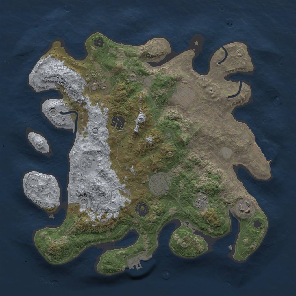 Rust Map: Procedural Map, Size: 3200, Seed: 324, 13 Monuments