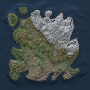 Thumbnail Rust Map: Procedural Map, Size: 3500, Seed: 123745387, 16 Monuments