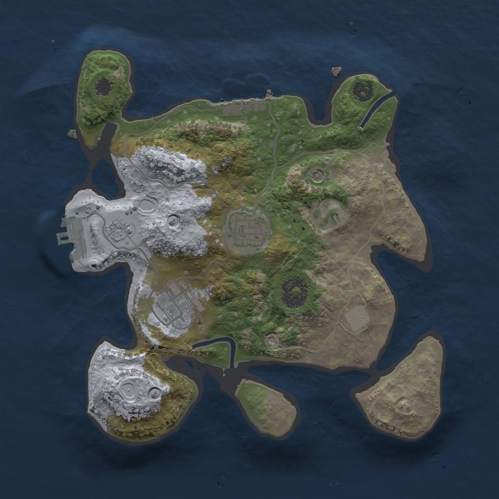 Rust Map: Procedural Map, Size: 2500, Seed: 6568704, 11 Monuments