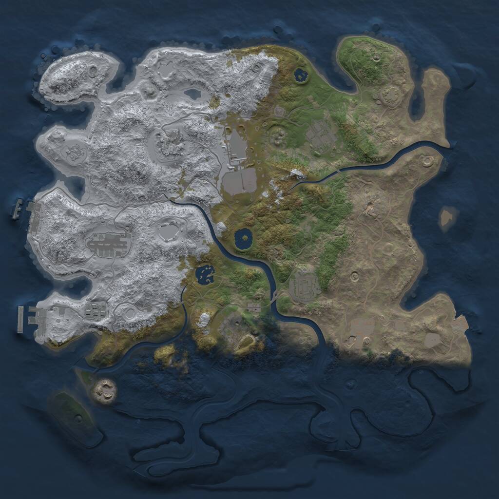 Rust Map: Procedural Map, Size: 3750, Seed: 1827283088, 15 Monuments