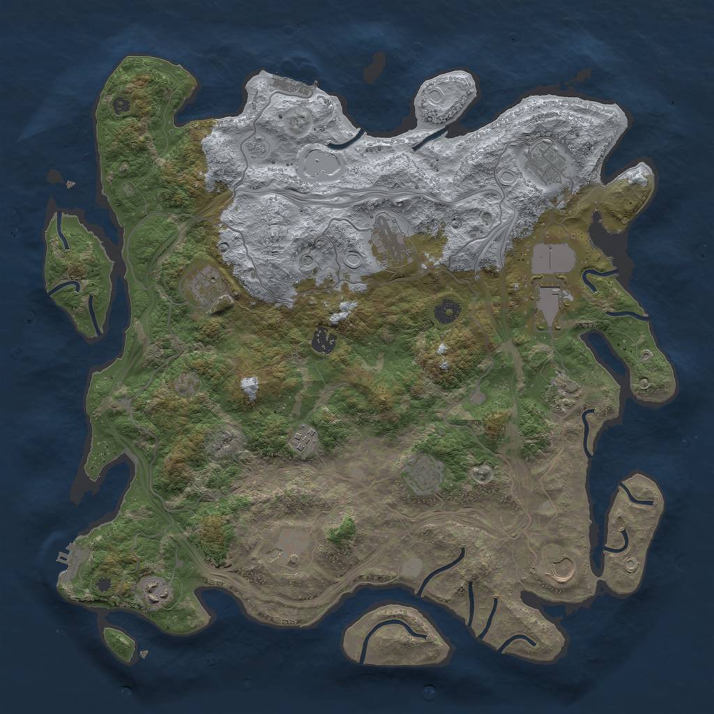 Rust Map: Procedural Map, Size: 4250, Seed: 466060951, 20 Monuments