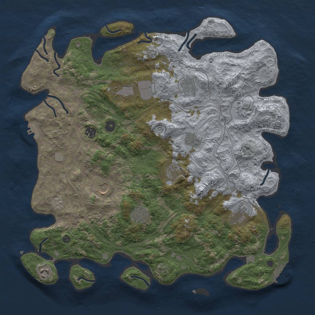Rust Map: Procedural Map, Size: 4250, Seed: 23839015, 20 Monuments