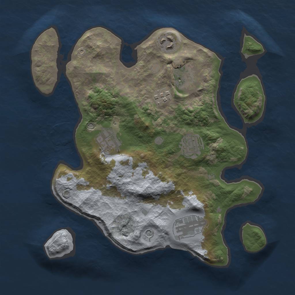 Rust Map: Barren, Size: 2800, Seed: 6738, 9 Monuments
