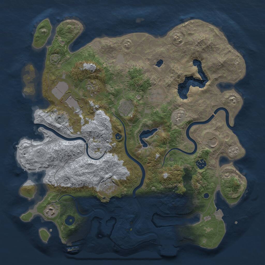 Rust Map: Procedural Map, Size: 4000, Seed: 908412832, 15 Monuments