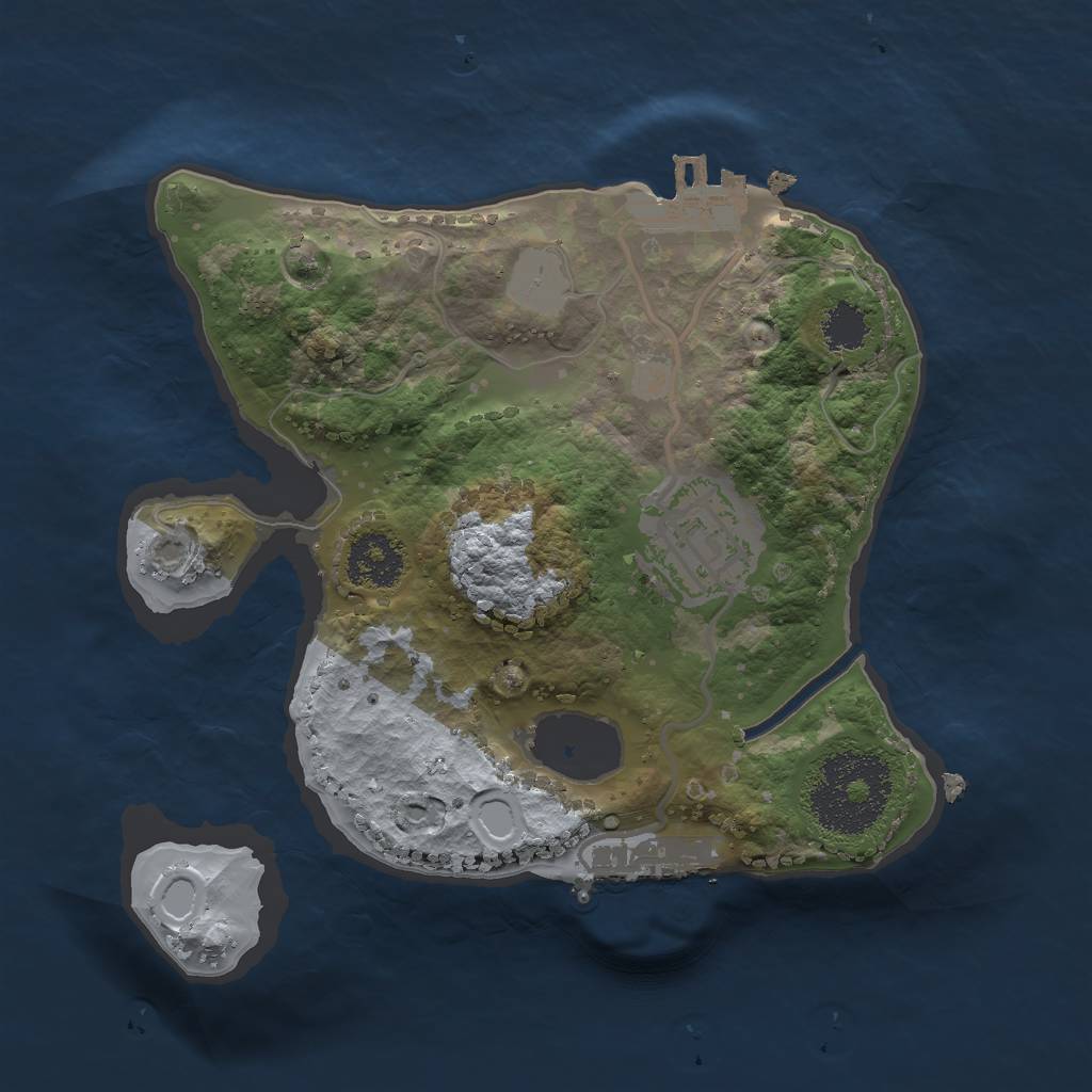 Rust Map: Procedural Map, Size: 2000, Seed: 56478006, 8 Monuments
