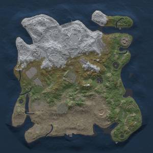 Thumbnail Rust Map: Procedural Map, Size: 3500, Seed: 1992684666, 19 Monuments