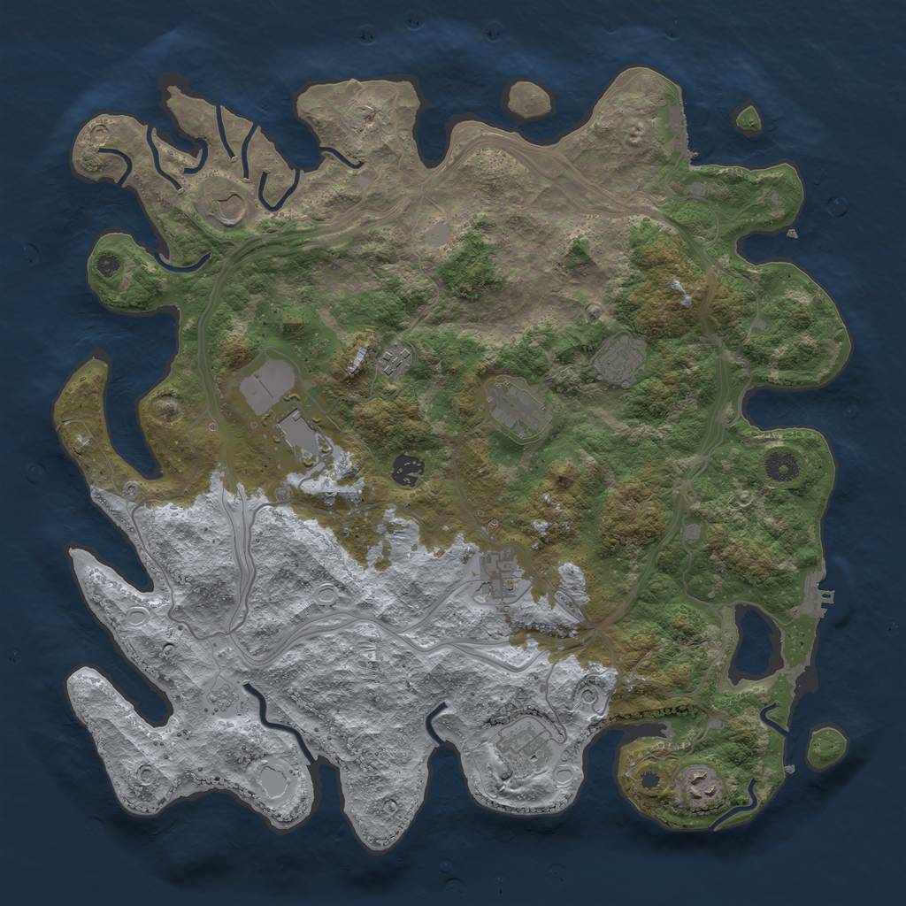 Rust Map: Procedural Map, Size: 4250, Seed: 121922945, 18 Monuments