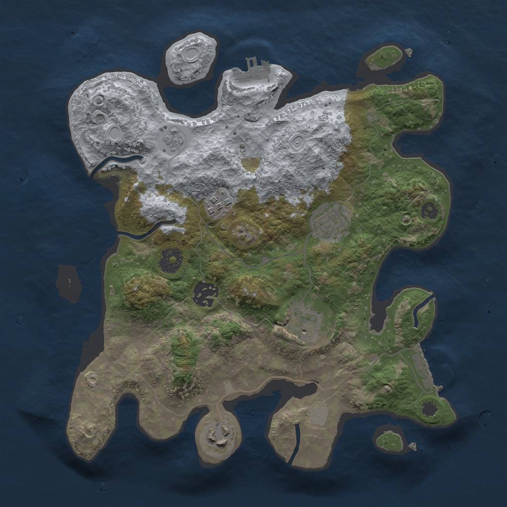 Rust Map: Procedural Map, Size: 3000, Seed: 20528, 11 Monuments