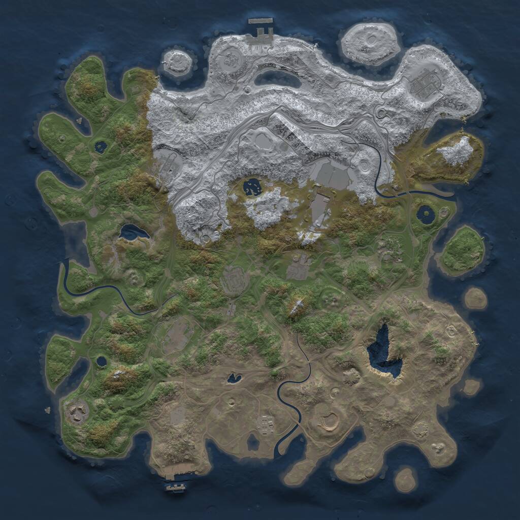 Rust Map: Procedural Map, Size: 4300, Seed: 18878, 17 Monuments