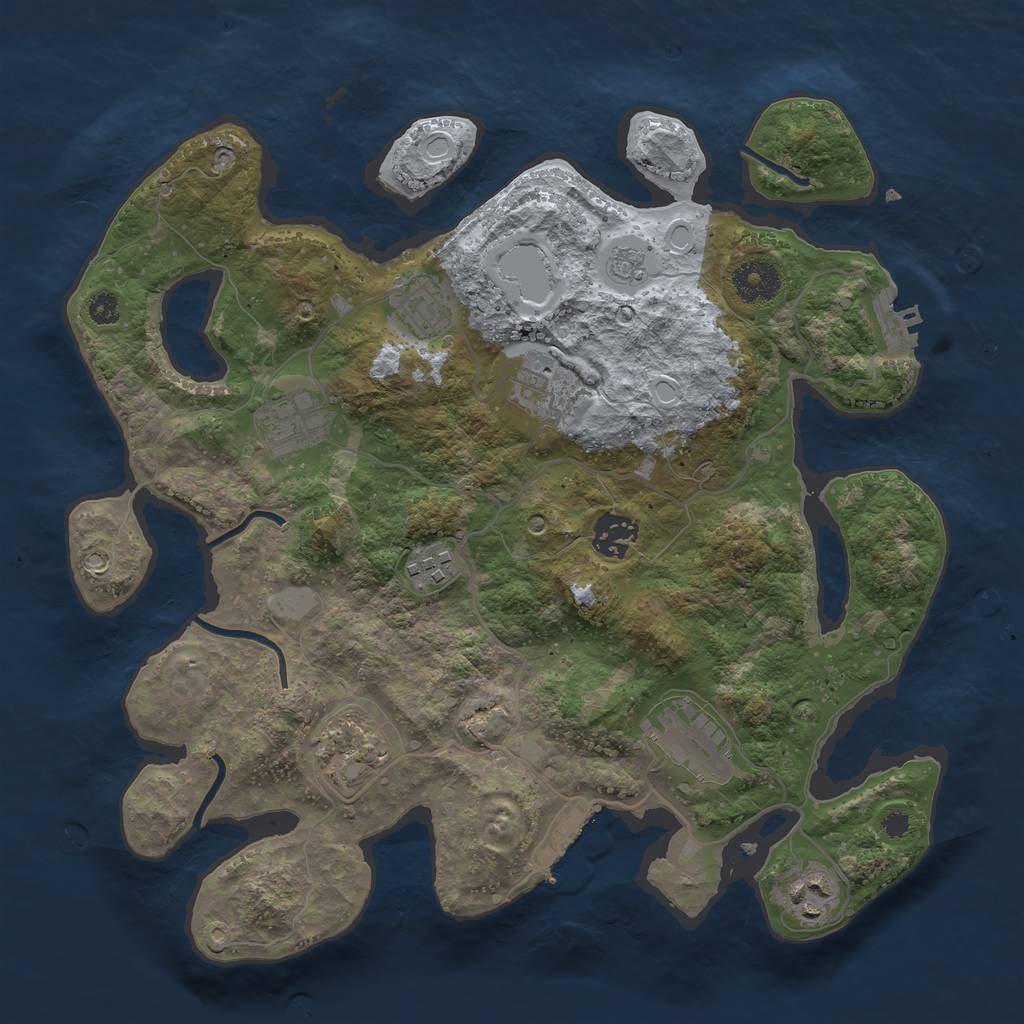 Rust Map: Procedural Map, Size: 3400, Seed: 772265489, 16 Monuments