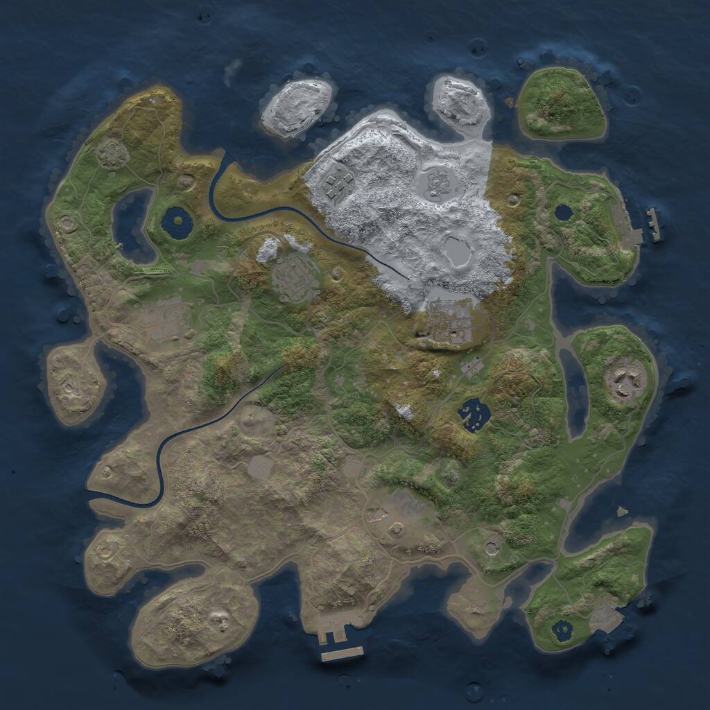 Rust Map: Procedural Map, Size: 3400, Seed: 772265489, 13 Monuments