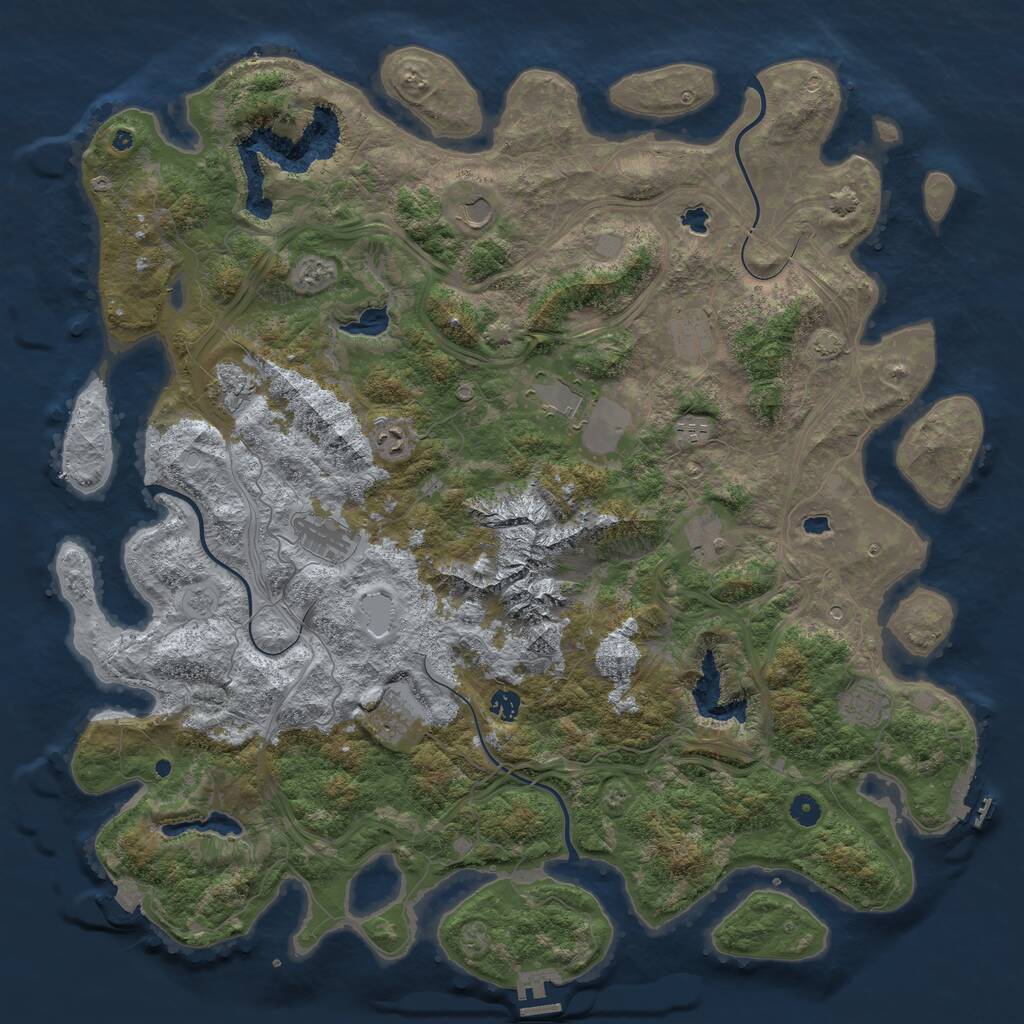 Rust Map: Procedural Map, Size: 5000, Seed: 16284919, 17 Monuments