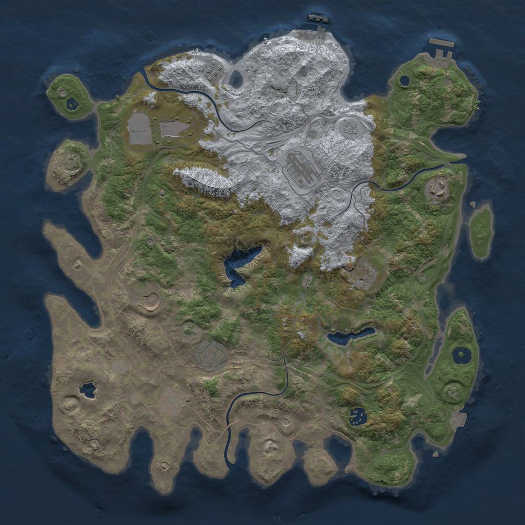 Rust Map: Procedural Map, Size: 4250, Seed: 10883, 15 Monuments