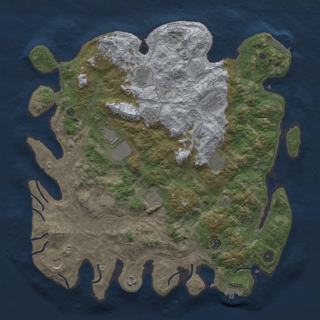 Rust Map: Procedural Map, Size: 4250, Seed: 10883, 19 Monuments