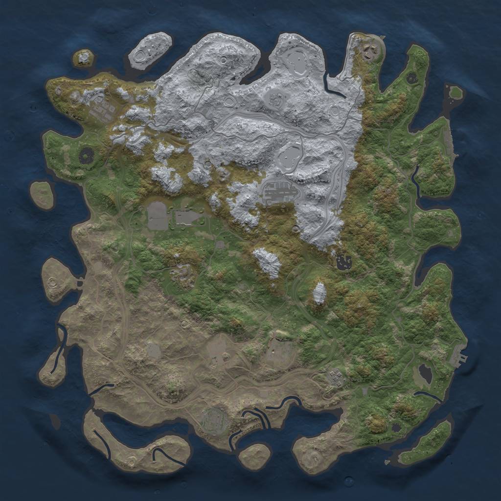 Rust Map: Procedural Map, Size: 4550, Seed: 3123123, 19 Monuments