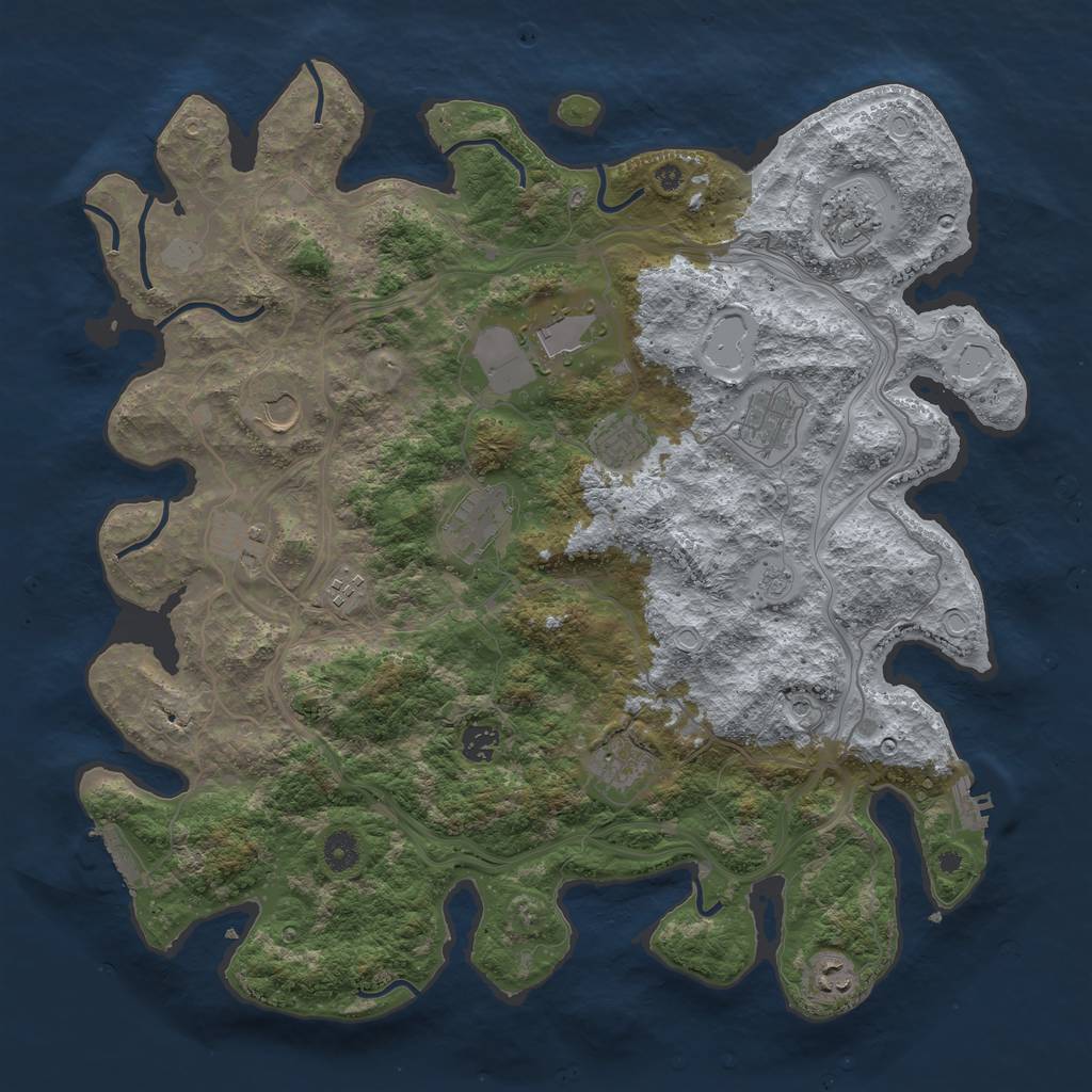 Rust Map: Procedural Map, Size: 4300, Seed: 1159977605, 20 Monuments