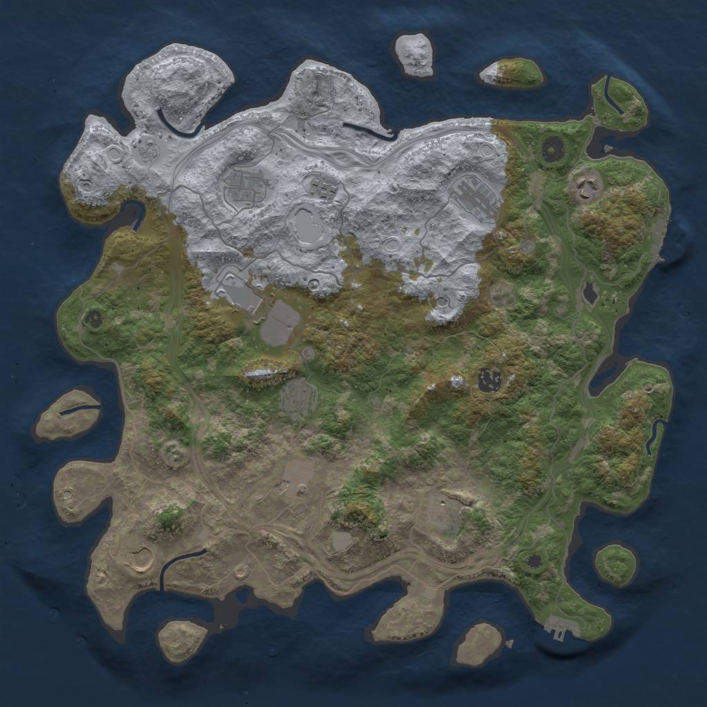 Rust Map: Procedural Map, Size: 4250, Seed: 694739132, 19 Monuments