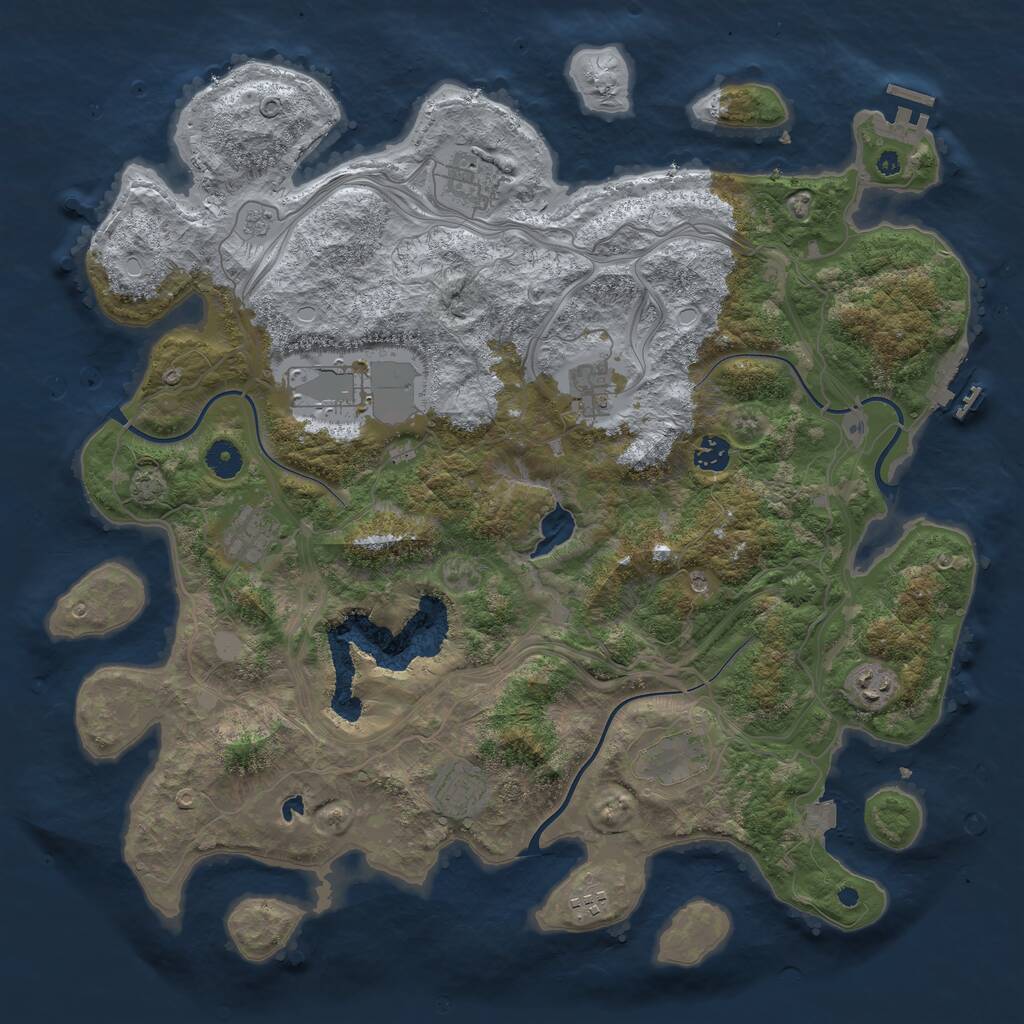 Rust Map: Procedural Map, Size: 4250, Seed: 694739132, 15 Monuments