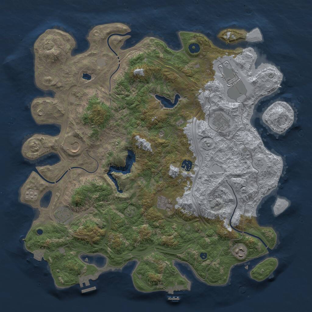Rust Map: Procedural Map, Size: 4300, Seed: 29, 14 Monuments