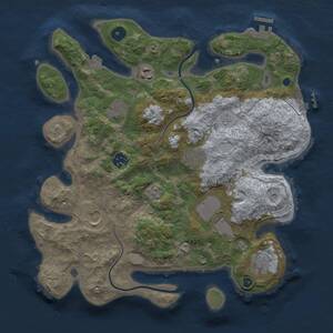 Thumbnail Rust Map: Procedural Map, Size: 3500, Seed: 992691173, 14 Monuments