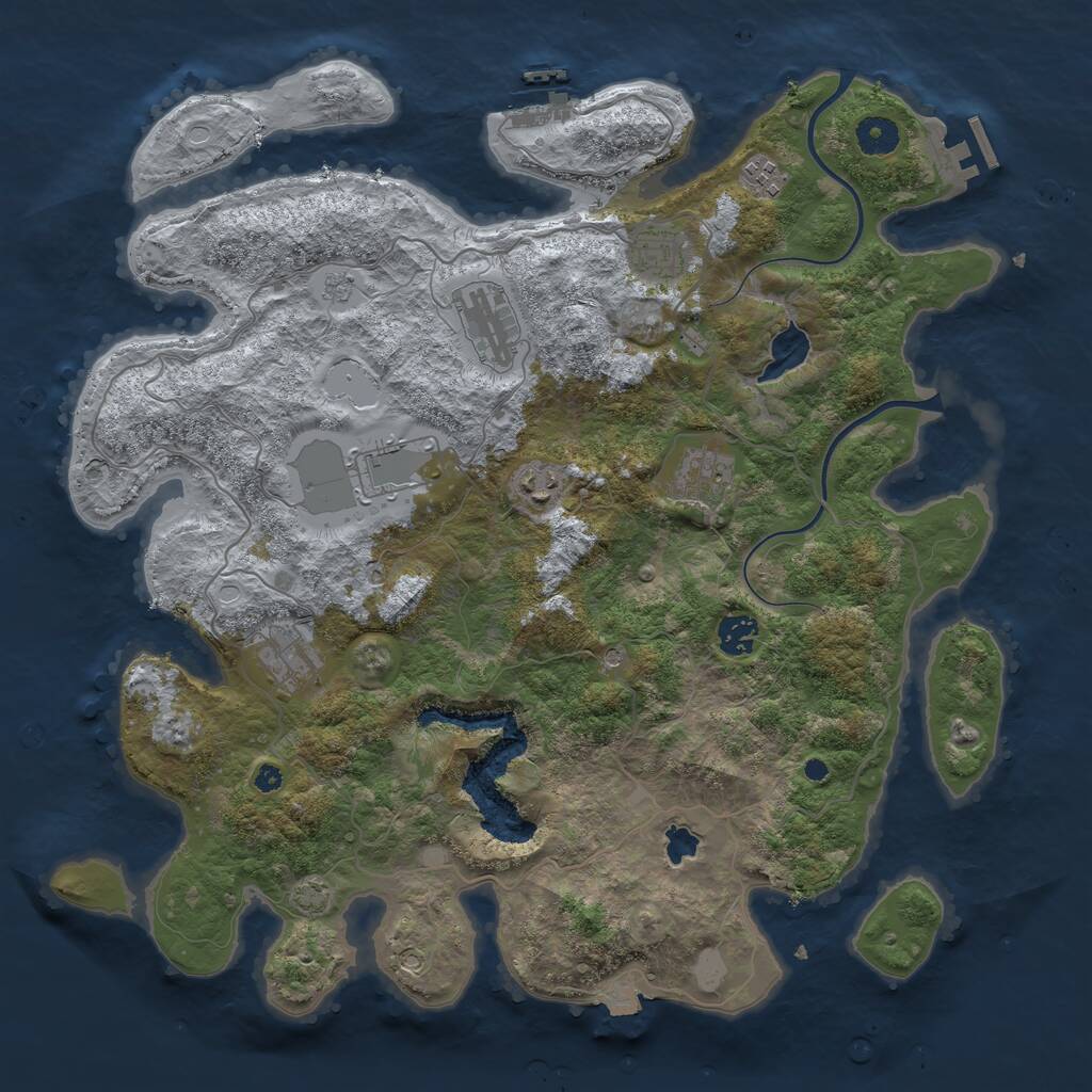 Rust Map: Procedural Map, Size: 4000, Seed: 5978, 14 Monuments