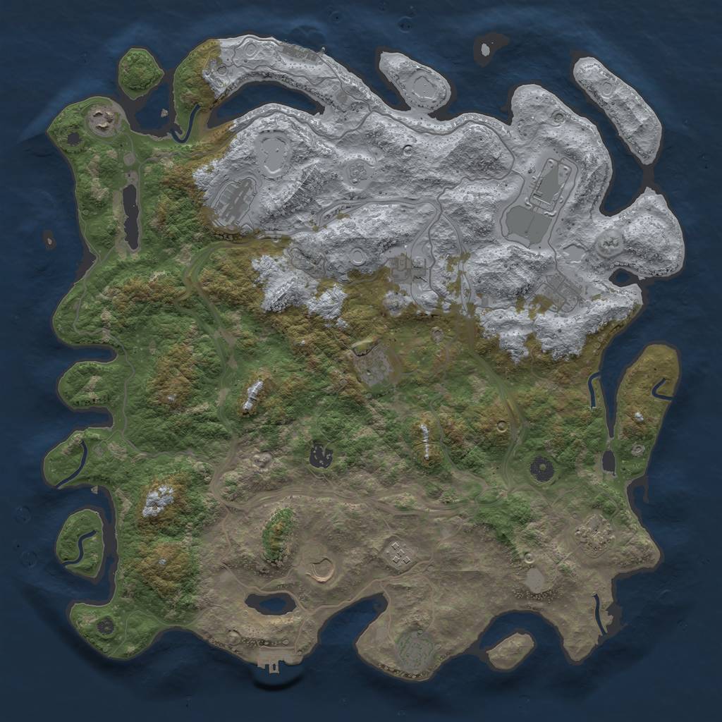 Rust Map: Procedural Map, Size: 4500, Seed: 85623210, 20 Monuments