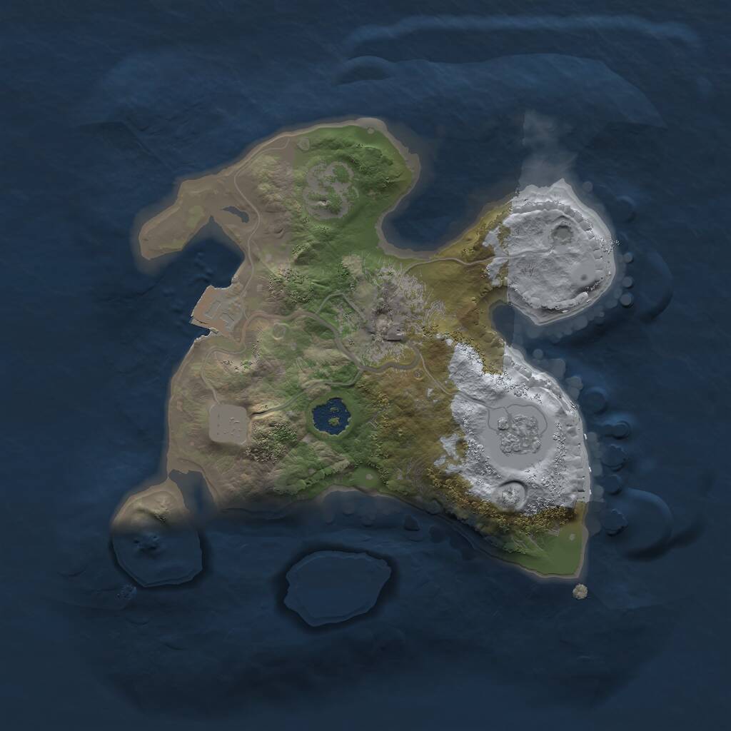 Rust Map: Procedural Map, Size: 2000, Seed: 113150256, 2 Monuments