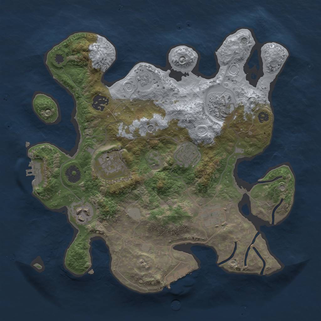 Rust Map: Procedural Map, Size: 3000, Seed: 556221467, 15 Monuments