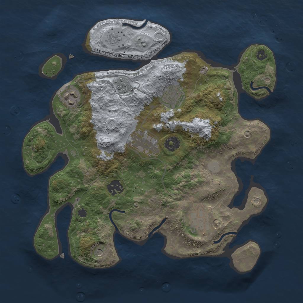 Rust Map: Procedural Map, Size: 3000, Seed: 1463049381, 11 Monuments