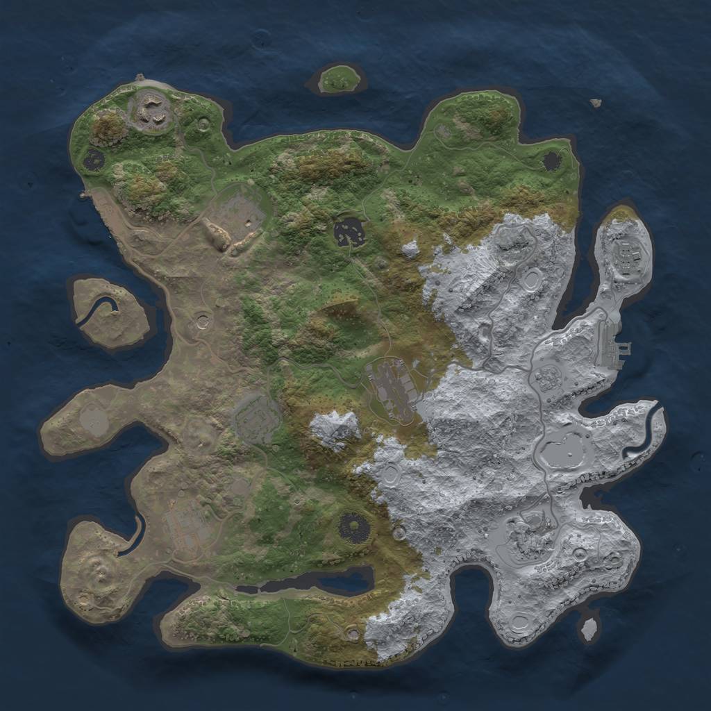 Rust Map: Procedural Map, Size: 3400, Seed: 68162719, 15 Monuments